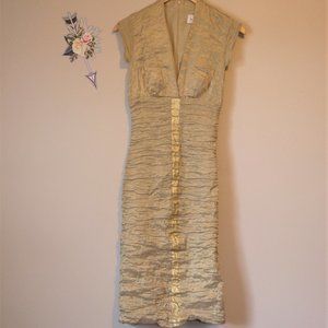 Nicole Miller Gold Midi Dress